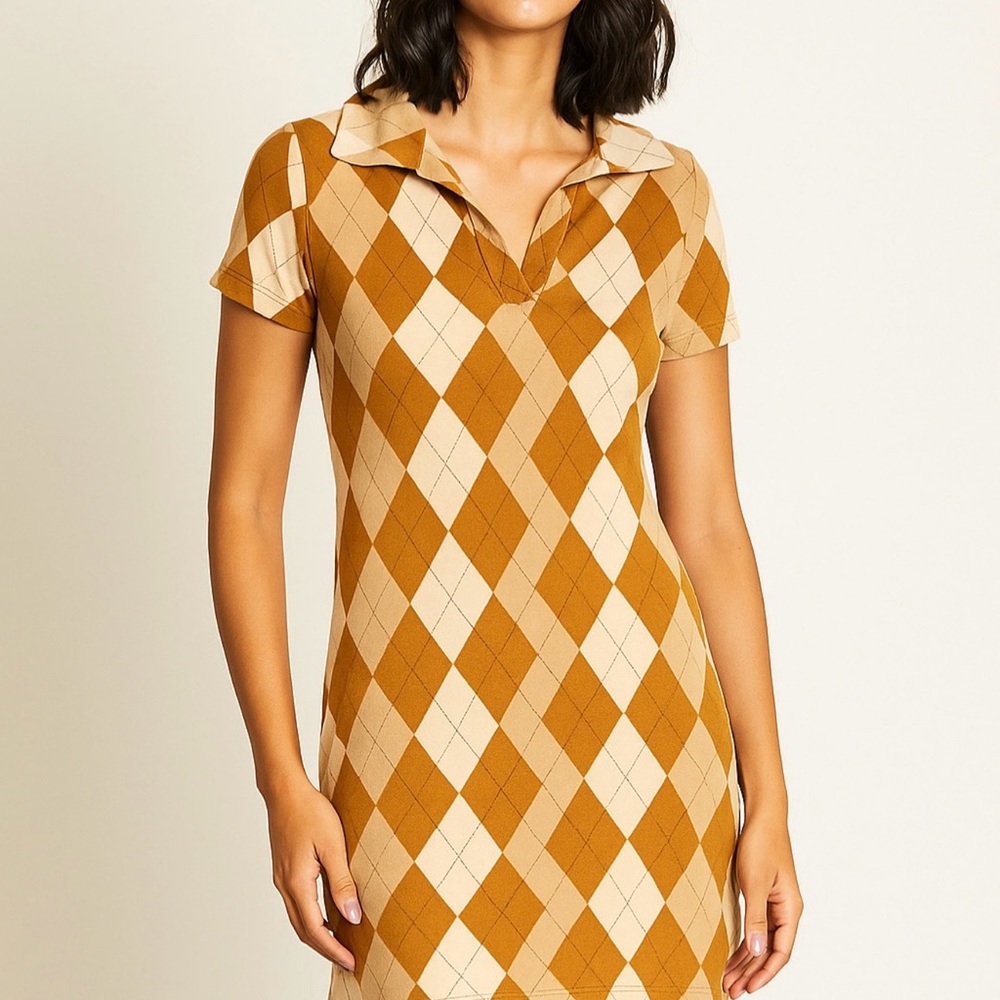Good Luck Gem Argyle Dress